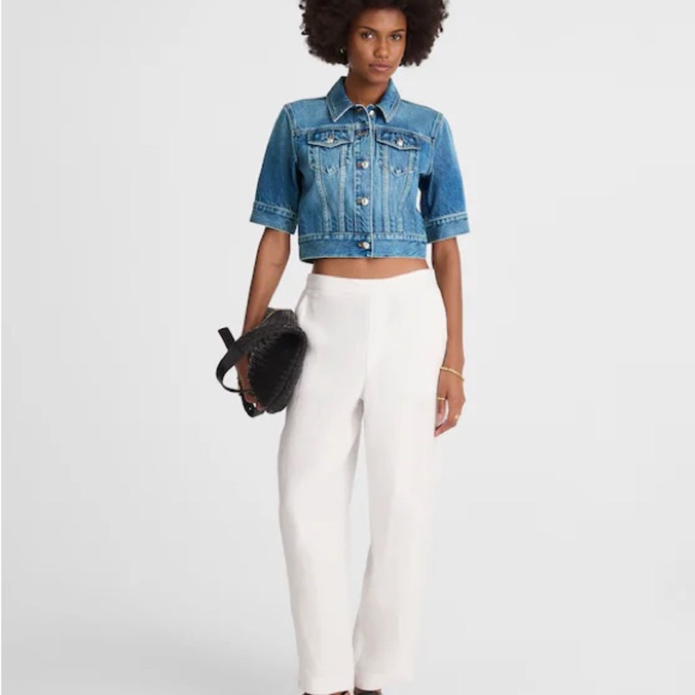 Madewell Shrunken Denim Trucker Jacket in Hazeldell Wash